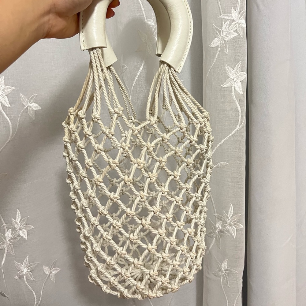 Staud White Moreau Bucket bag